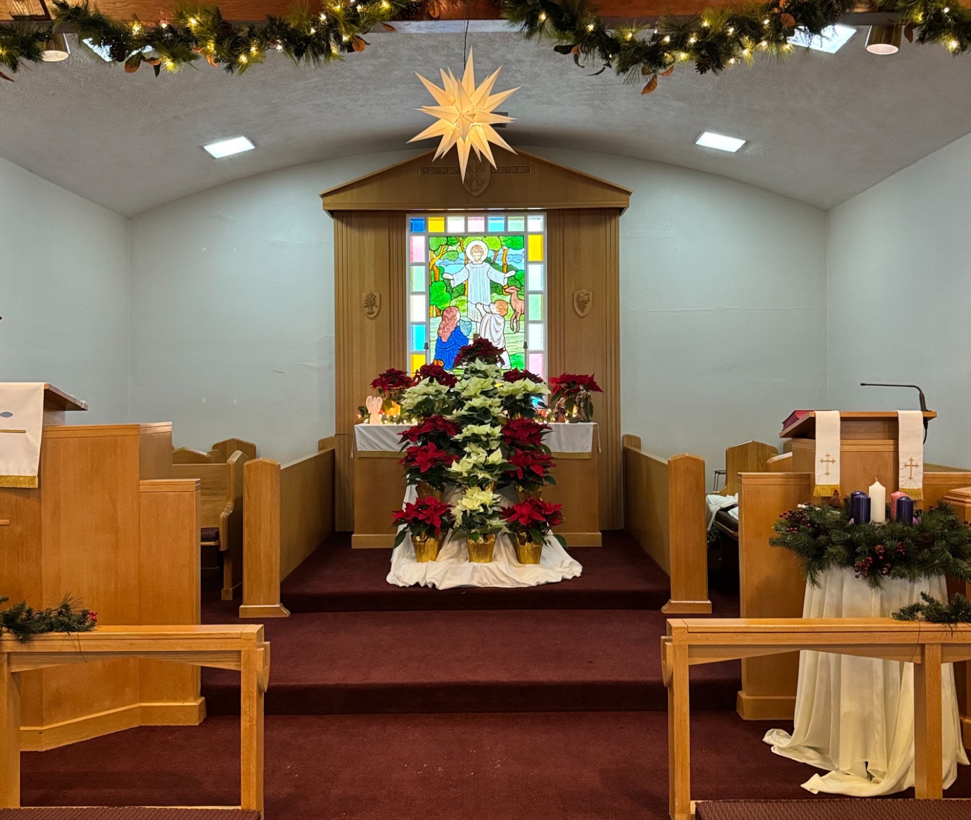 Our sanctuary decorated for Christmas